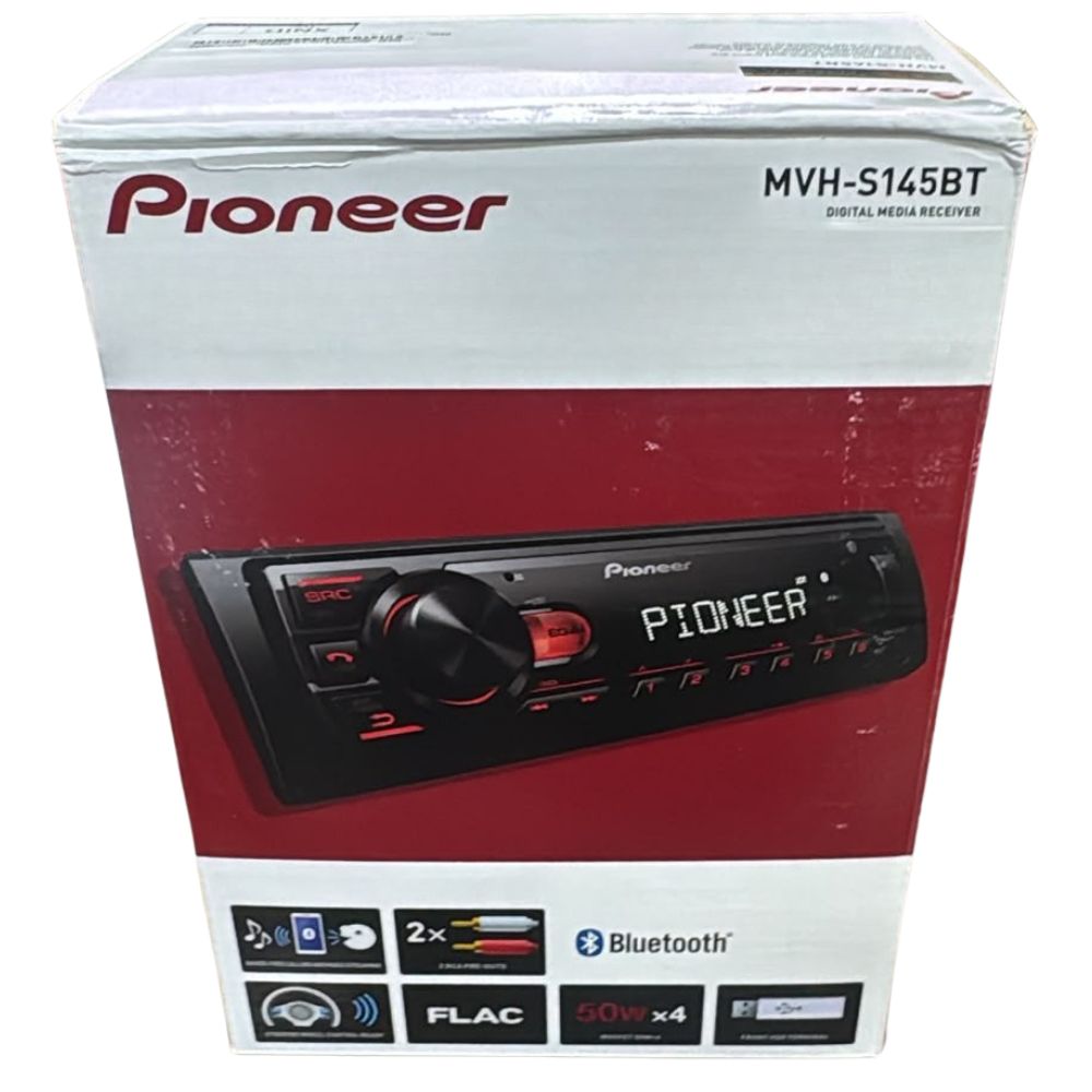Pioneer MVH-S145BT Car Stereo | Built-In Bluetooth | Front USB | AM/FM | FLAC Support | 50Wx4 Max Power | Steering Remote Compatible