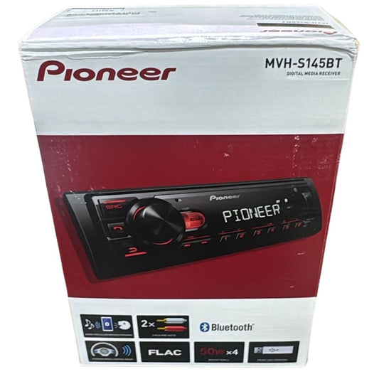 Pioneer MVH-S145BT Car Stereo | Built-In Bluetooth | Front USB | AM/FM | FLAC Support | 50Wx4 Max Power | Steering Remote Compatible