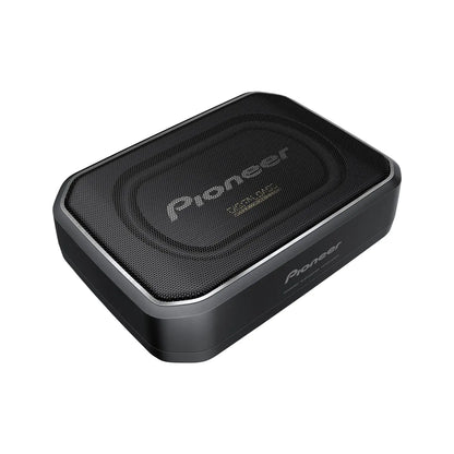 Pioneer TS-WX140DA Class-D active underseat subwoofer with compact design delivering deep bass and enhanced car audio performance