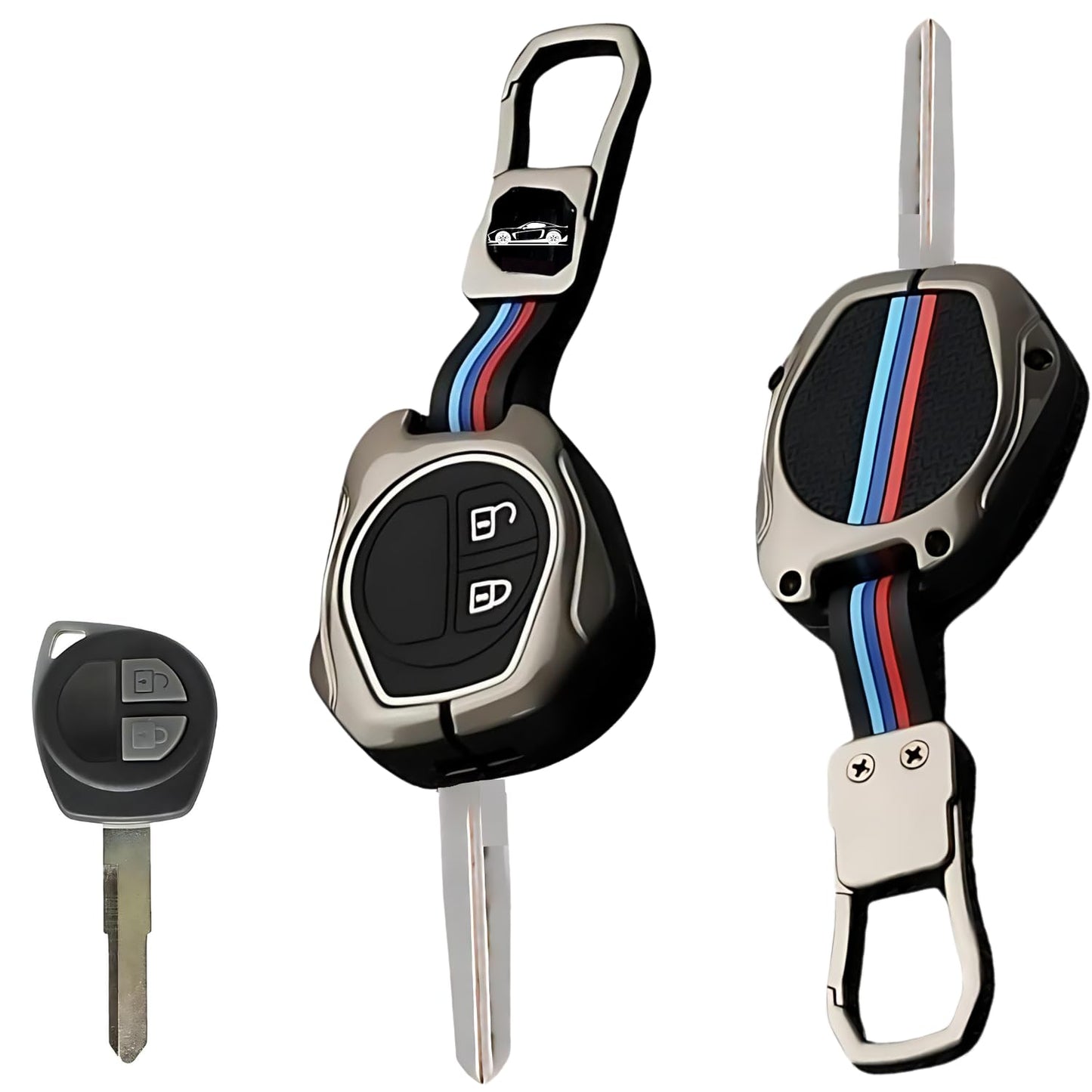 NH ONE Car Key Metal Case Premium Design, Compatible with Maruti Suzuki 2-Button Remote Key