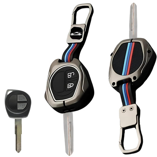 NH ONE Car Key Metal Case Premium Design, Compatible with Maruti Suzuki 2-Button Remote Key