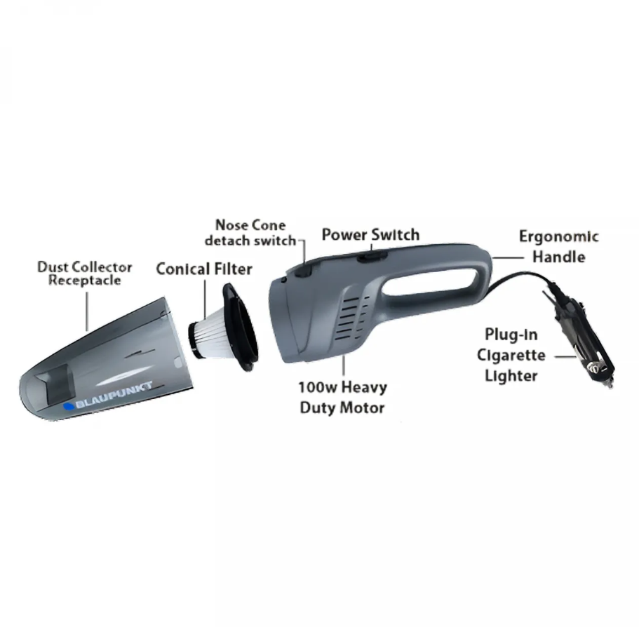 Blaupunkt VC-3008-GY Car Vacuum Cleaner (12V)