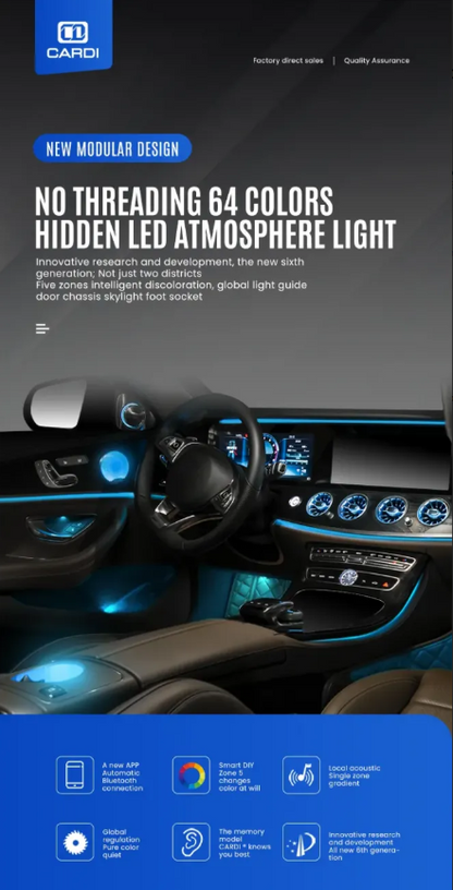 Cardi K3 Ultra Ambient Lights for Car Interior – 18 Pieces