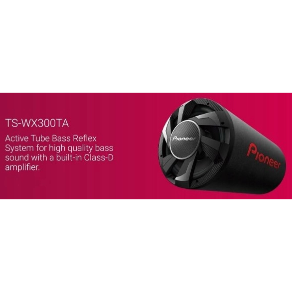 Pioneer TS-WX300TA 12″ Active Bass Tube Subwoofer (1300W Max / 350W RMS)