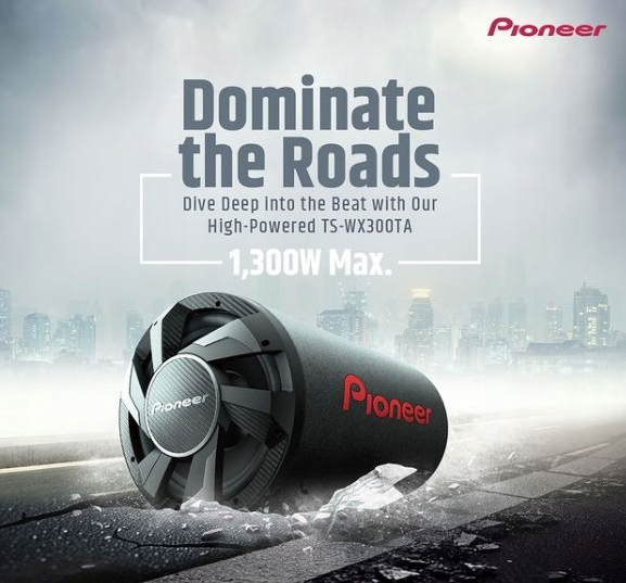 Pioneer TS-WX300TA 12″ Active Bass Tube Subwoofer (1300W Max / 350W RMS)