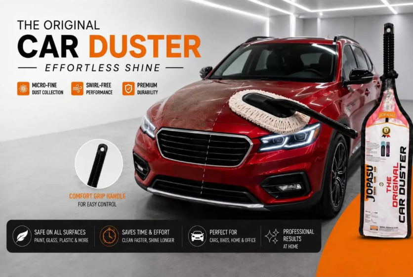 Jopasu Car Duster Brush | Removes Dry Dust Without Scratching The Surface