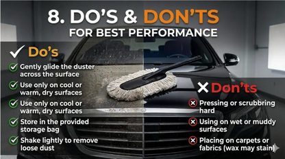 Jopasu Car Duster Brush | Removes Dry Dust Without Scratching The Surface