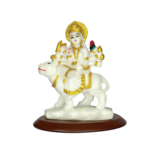 Sherawali Mata Idol in White Color for Car Dashboard