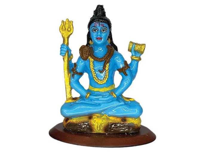 Shiva Bholenath Idol in Blue Color for Car Dashboard