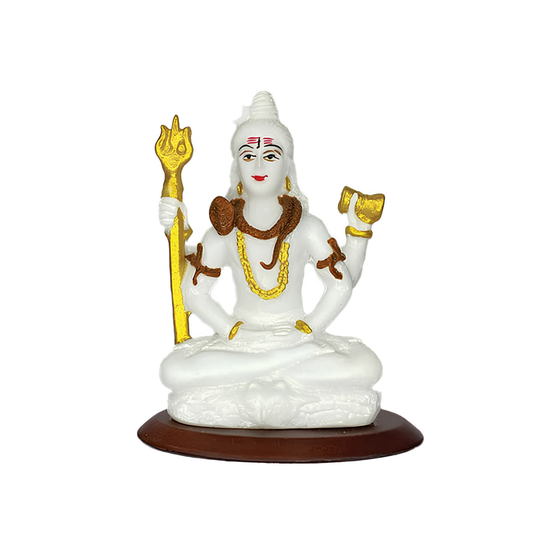 Shiva Bholenath Idol in White Color for Car Dashboard