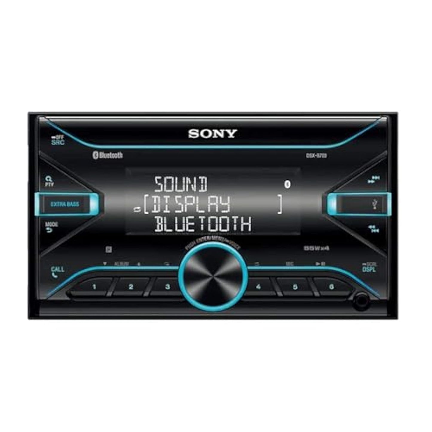 Sony DSX-B700 double din car stereo in black with variable color key illumination and dual Bluetooth connectivity