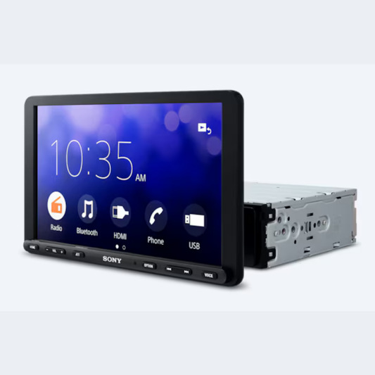 Sony XAV-AX8100 8.95 inch large screen car stereo with HDMI input Apple CarPlay Android Auto and 3 high voltage pre outs