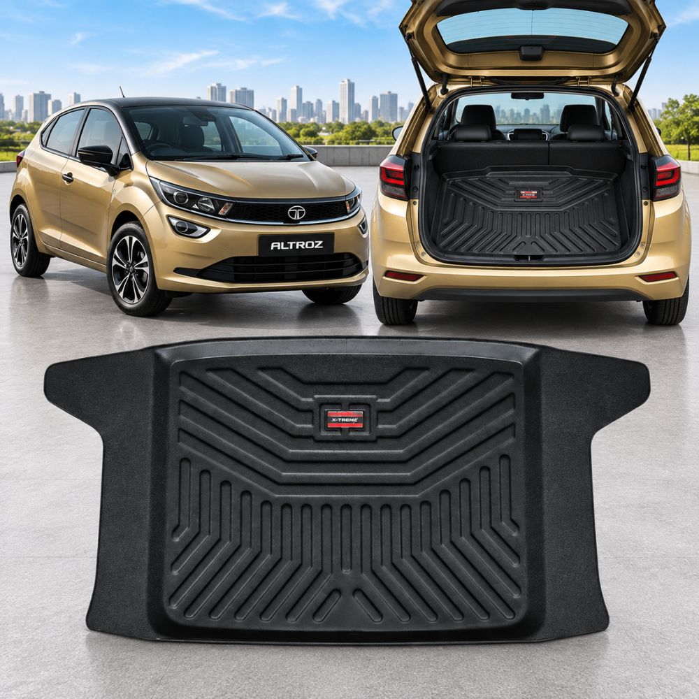 Techo X-treme Custom Fit TPE Trunk Mat for Tata Altroz 2020 Onwards | 2.5mm | Black | Raised Grooves | OEM Fit | Waterproof Boot Protection
