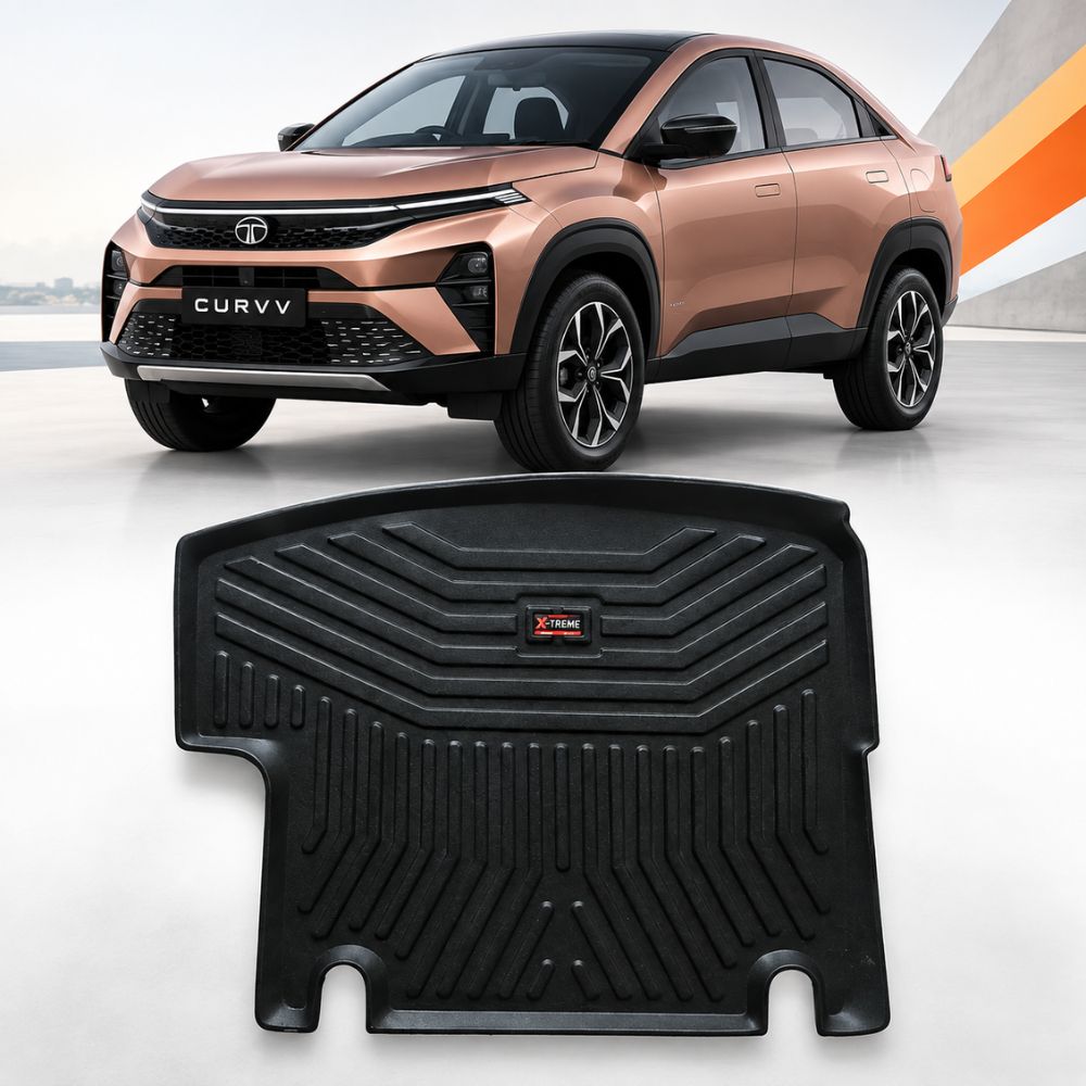 Techo X-Treme Custom Fit TPE Trunk Mat for Tata Curvv 2024+ | Tray Design | Raised Edges | Waterproof | All-Weather Boot Protection
