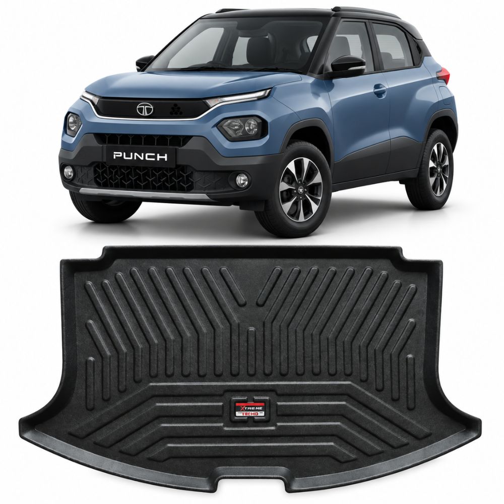 Techo X-Treme Custom Fit TPE Trunk Mat for Tata Punch 2021+ | Tray Design | Raised Edges | Waterproof | All-Weather Boot Protection
