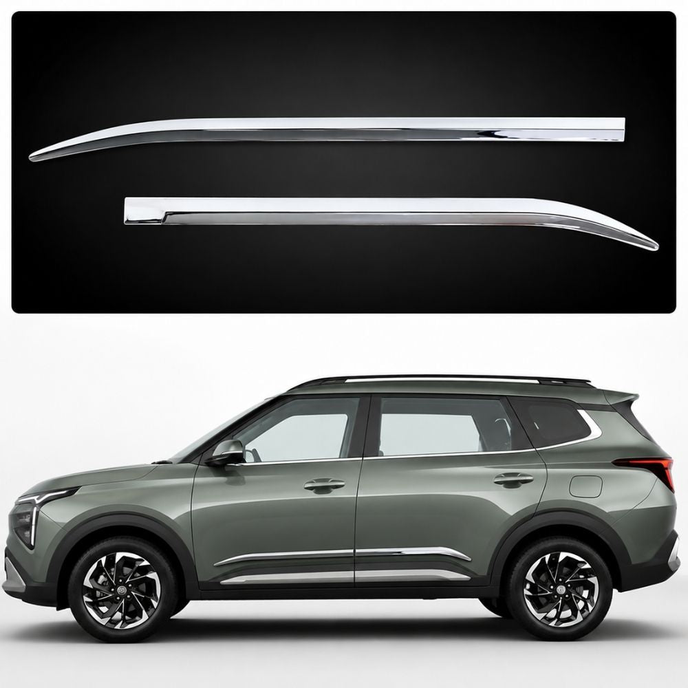 Techo Car Door Side Beading for Kia Carens Clavis 1st Gen 2025 Onwards | Full Chrome Body Side Moulding
