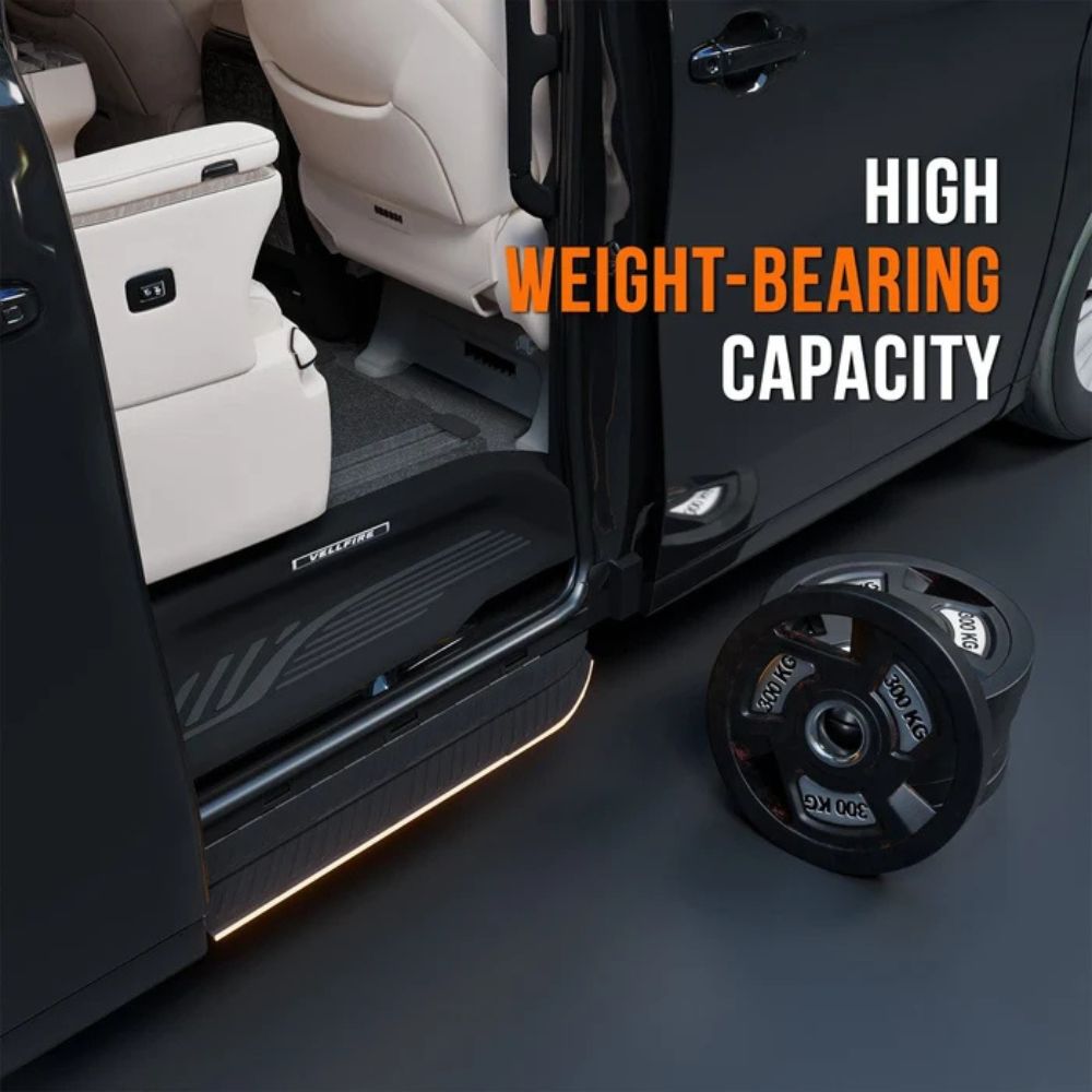 Toyota Vellfire Electric Side Step with RGB Streamer Lights & App Control | 300KG Load Capacity | Automatic Opening | 1.5 Second Extension | ADC-12 Aluminium Alloy Body | 2 Years Warranty