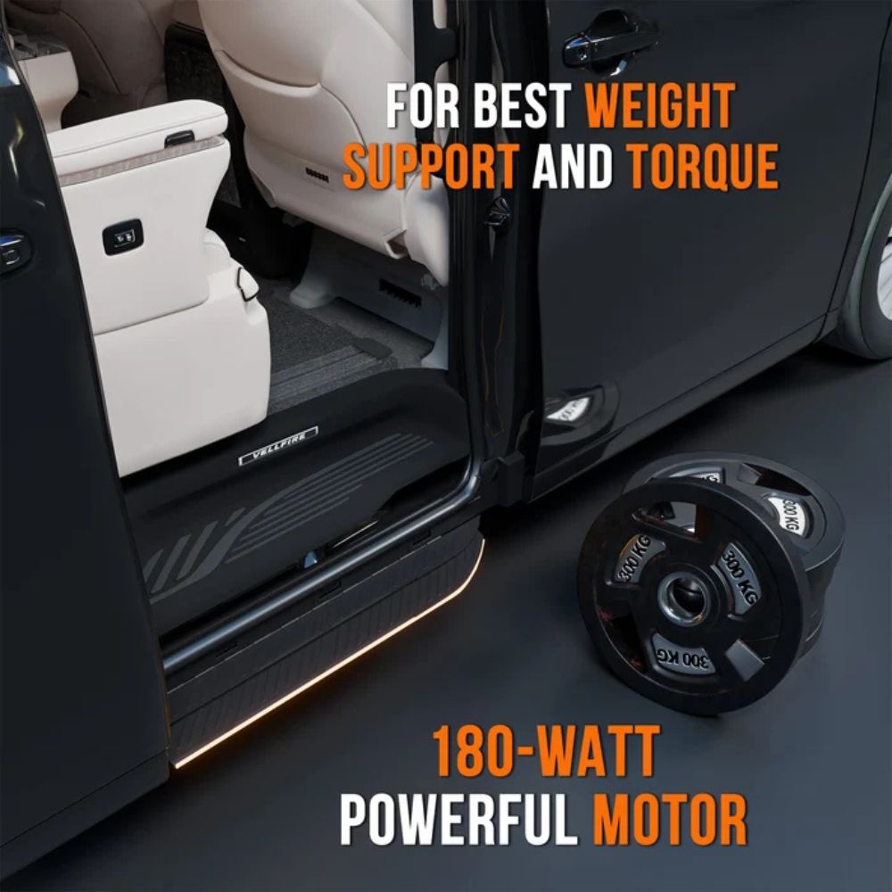 Toyota Vellfire Electric Side Step with RGB Streamer Lights & App Control | 300KG Load Capacity | Automatic Opening | 1.5 Second Extension | ADC-12 Aluminium Alloy Body | 2 Years Warranty