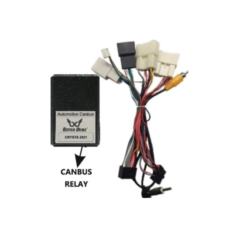 Toyota Fortuner 2021+ CANBUS Decoder with Power Wiring Harness for OEM Information Retention.