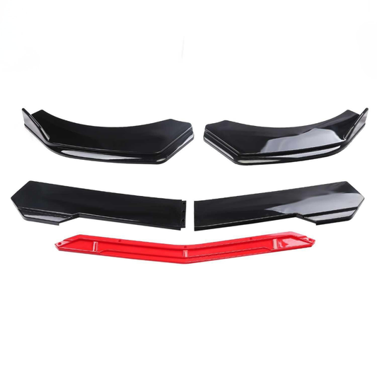 Front Bumper Lip Spoiler Bumper Spoiler 4 Split Front Bumper Spoiler Cover Trim Upgrade Scratch Resistant Protector Lightweight Aero