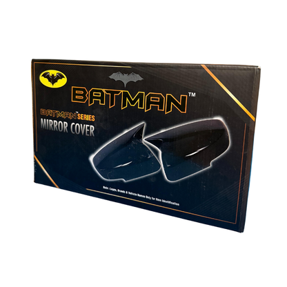 Batman Style Car Mirror Cover | Compatible with Volkswagen Virtus, Taigun, Skoda Slavia & Kushaq | Gloss Black | Set of 2