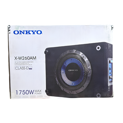 Onkyo X-W260AW 10″ Active Subwoofer Box | 250W RMS | 1750W Max Power | Built-In Amplifier