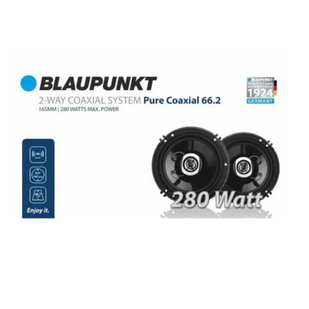 Blaupunkt BGX 66.2-6.5 Inches (165Mm) Two-Way Coaxial Car Speaker System with Injected PP Cone, 280 Watts Peak Power