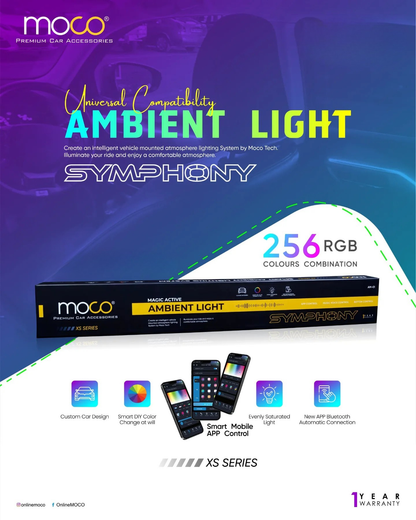 MOCO K4 Ambient Light 10-in-1 | RGB Interior Lighting Kit | App, Music & Button Control