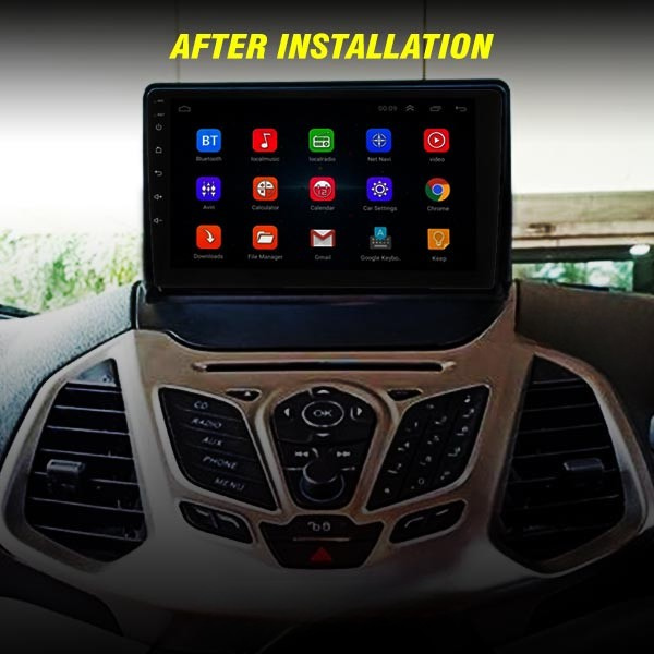 Android Frame 9 inch | Suitable for Ford Ecosport (2017+) Car Stereo Frame with Wiring | (ABS Plastic, OEM Fit & Finish)