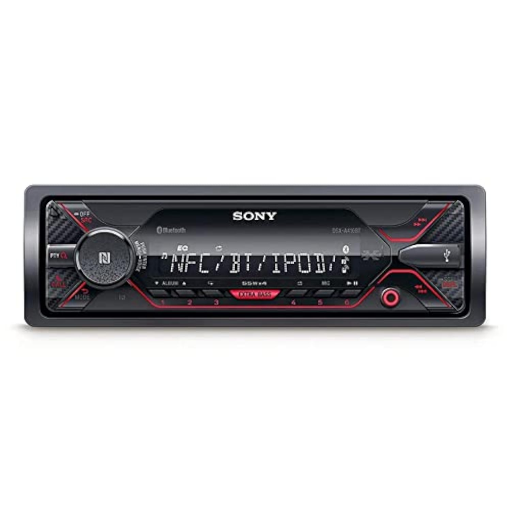 Sony DSX-A410BT – Single-DIN Digital Media Receiver | NFC, Dual-Bluetooth, USB, AUX & FM | 4×55 W Output | 10-Band EQ