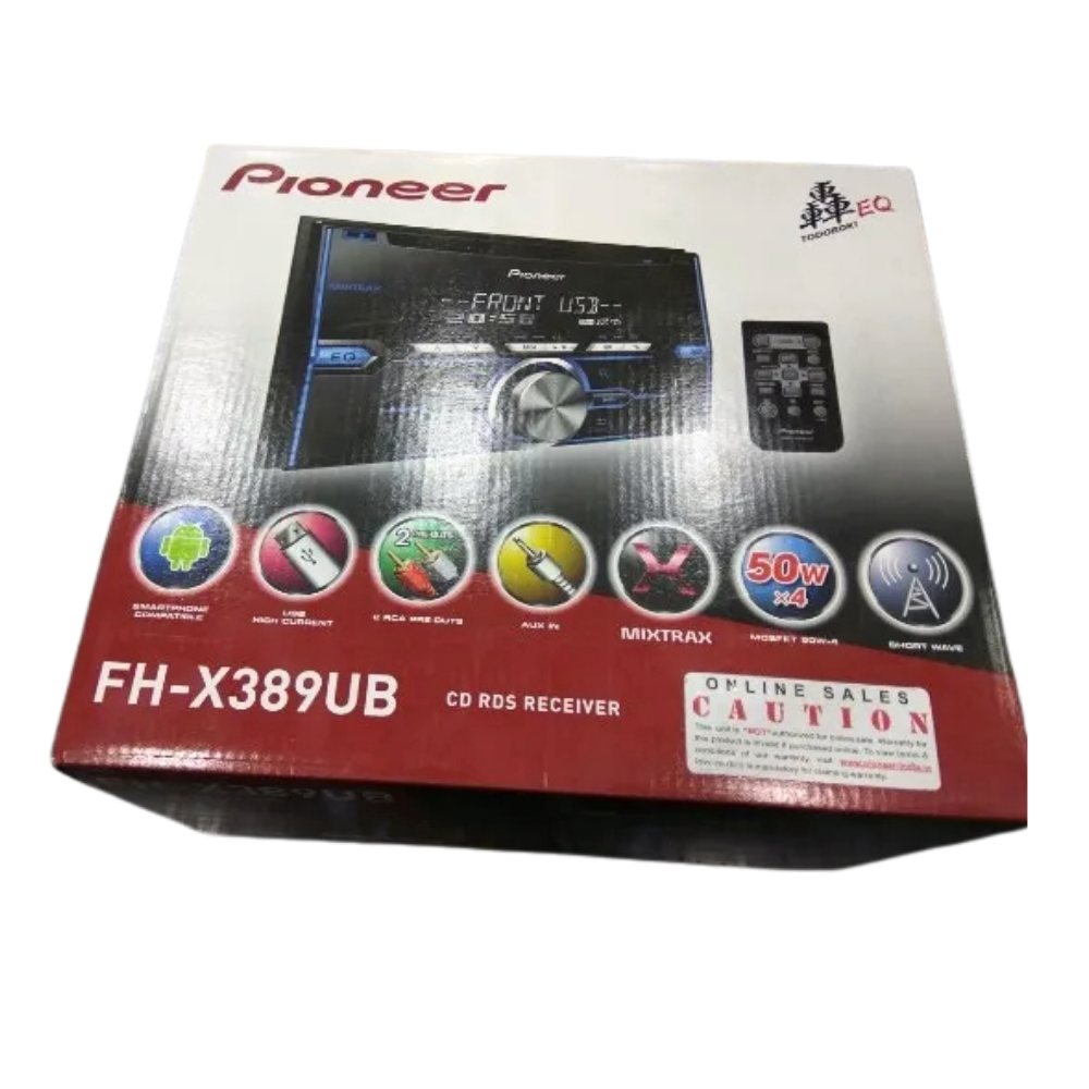 Pioneer FH-X389UB Car Stereo – Double DIN, Head Unit with USB, AUX & FM, Powerful 4×50W Output, Advanced Sound & ARC App Support