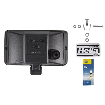 HELLA 005860221 – 450 Fog Light (Amber Lens) | H3 12V | SAE/ECE Certified | Universal Fit