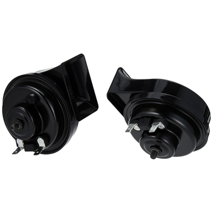 Hella Pearl Trumpet Horn Set (12V, 400/500 Hz, 105-118 dB @ 2m) | For Bikes and Cars