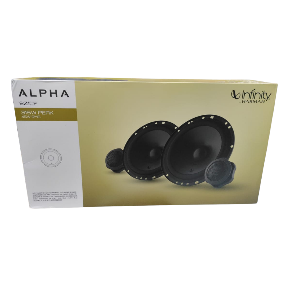 Infinity Car Component Speaker Alpha 601CF | Peak Power - 315W | RMS Power - 45W | 6.5 Inch 2-Way Component Car Speaker (Black)
