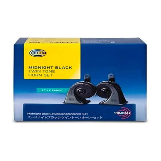 Hella Midnight Black 12v Horn, 410/490Hz