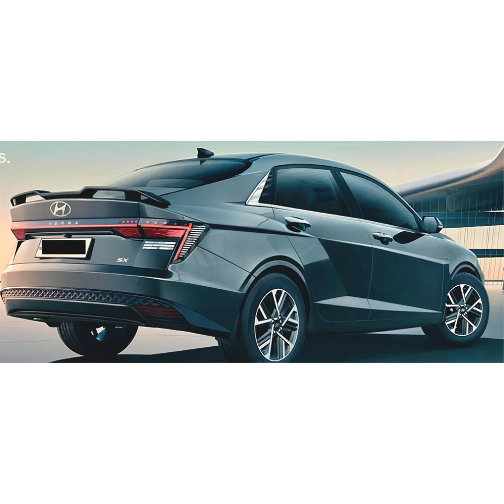 Rear Spoiler For Hyundai Verna 2023+ | Glossy Black Finish