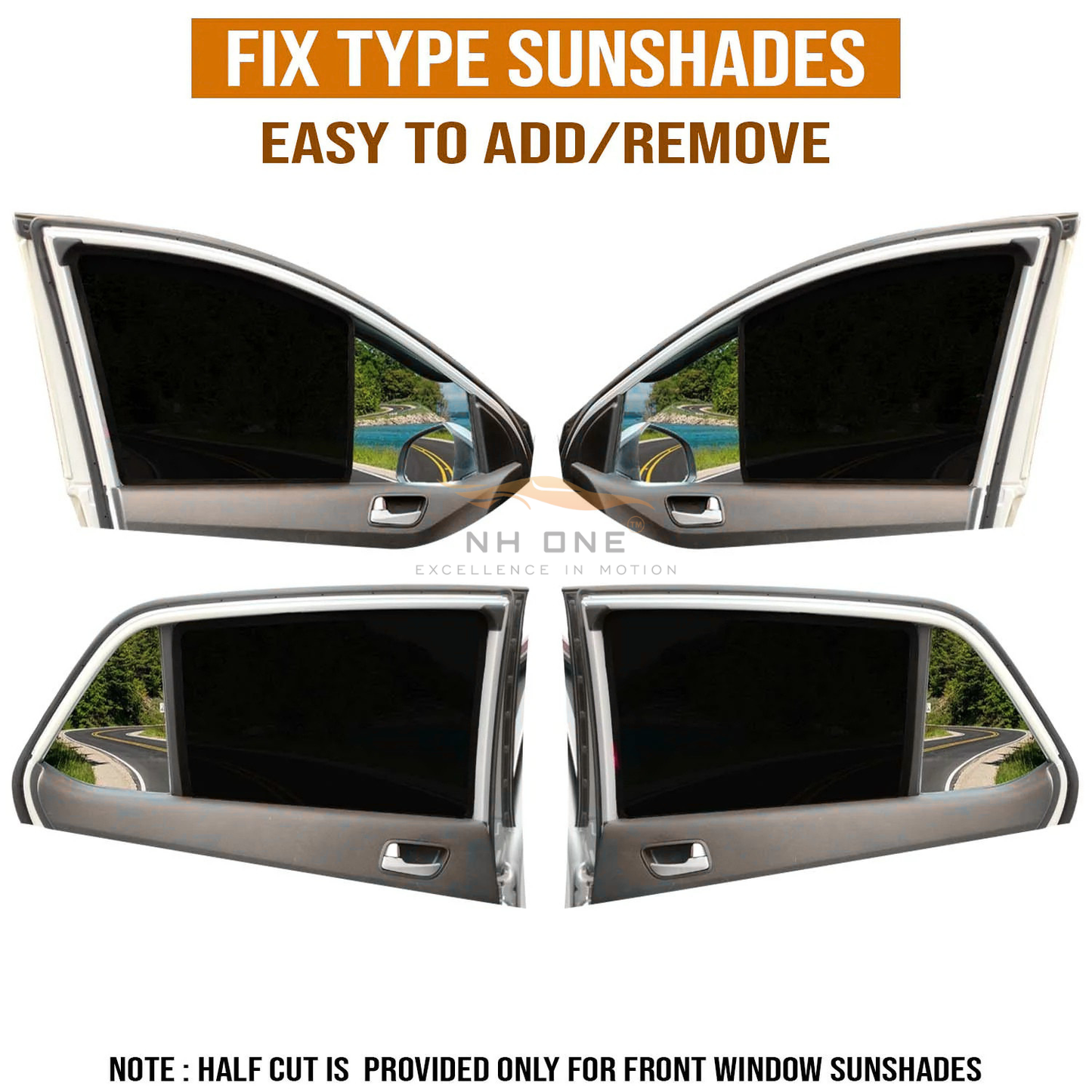Custom Fit Car Window Sunshade for Tata Tiago | UV Protection | 4 PCS Set