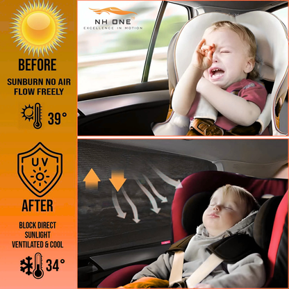 Custom Fit Car Window Sunshade for Tata Tiago | UV Protection | 4 PCS Set