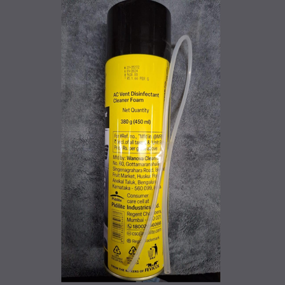 Moto Max AC Vent Disinfectant Cleaner Foam | Car & Bike Interior Air Freshener | 450ml