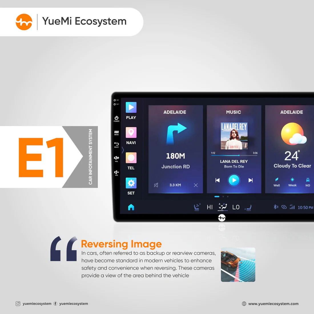 Yuemi E1 Multimedia 9" Android Player with 2GB+64GB | CarPlay & Android Auto