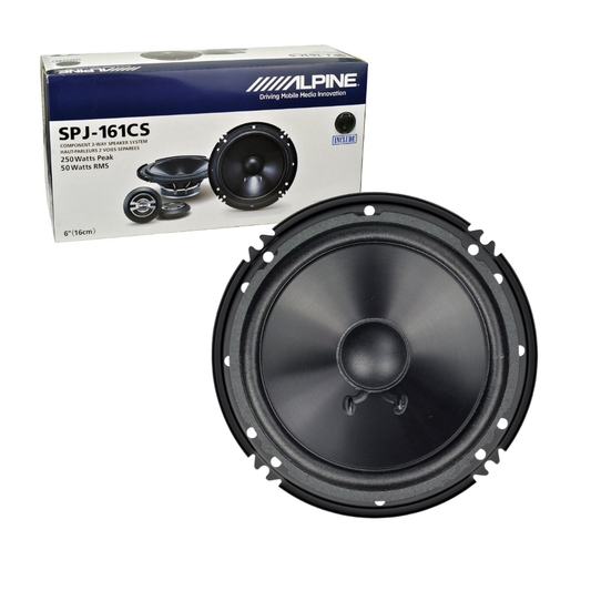 Alpine SPJ-161CS 6″ 2-Way Component Car Speaker (125W) | 6 inch |Improved Bass | Treble Response