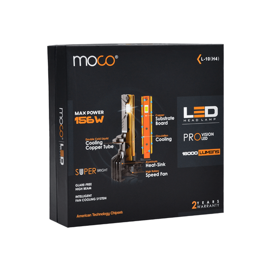 MOCO H4 Car LED Headlight 156W Pro Vision | Super Bright LED Upgrade