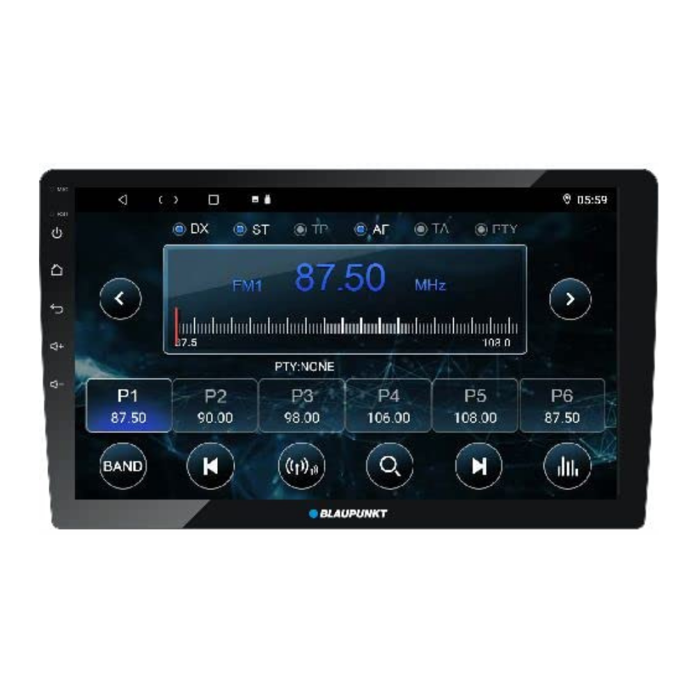 BLAUPUNKT Key Largo 980-10.1 inch + BC DH3.1,2GB RAM+32GB ROM, Android 10.0 OS, Navigation Ready,AHD Camera Support, Phonelink, Bluetooth, USB, AUX in