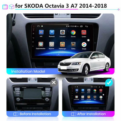 Android Frame for Skoda Octavia 2014 - 9-Inch Stereo Fitment | Premium ABS Plastic | Matte Finish