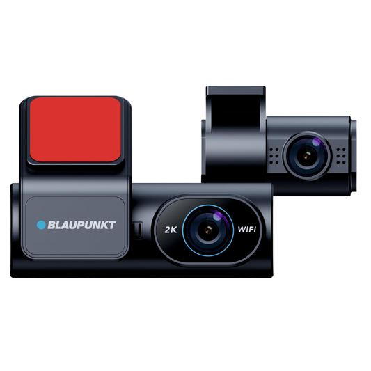 Blaupunkt Dashcam-DC 4050 WiFi Dual Camera 2K +1080P,Dual Port Charger,Dashboard Mount,G Sensor,256GB SD Card Capability,Mobile APP,140° Wide Angle View,Built-in Mic