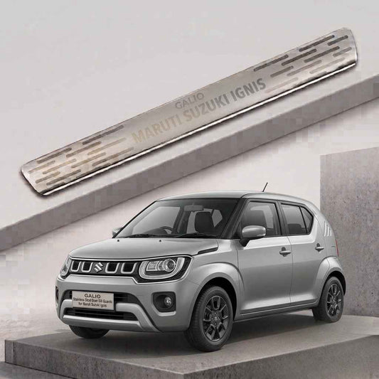 Galio Stainless Steel Door Sill Guards for Maruti Suzuki Ignis 2016 Onwards | Set of 4 Scuff Plates | Metal Threshold Protection