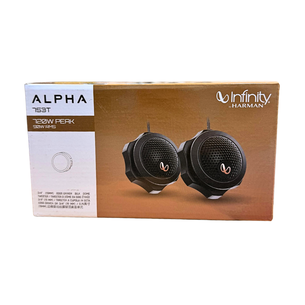 Infinity Alpha 753T Tweeters for Car Audio Upgrade | 720W Peak Power | 90W RMS | Silk Dome Tweeters