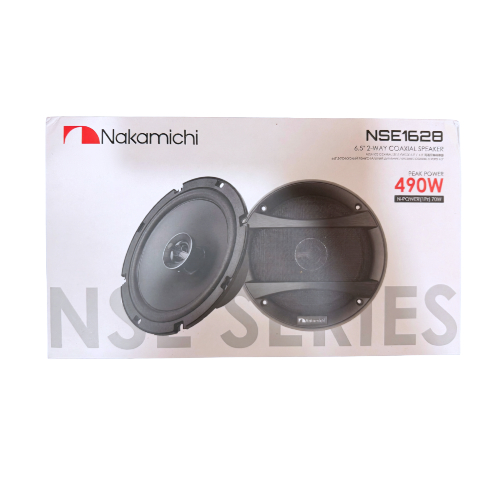 Nakamichi NSE1628 6.5″ 2-Way Coaxial Car Speakers | 490W Peak Power | Premium Sound Performance