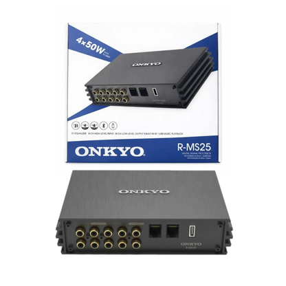 Onkyo R-MS25 DSP Car Amplifier | 4 Channel Input | 8 Channel Output | 4×50W Max Power | Built-In Bluetooth