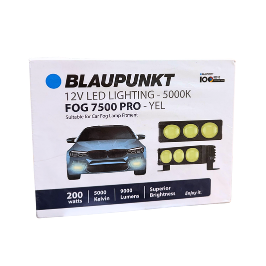 Blaupunkt FOG 7500 PRO YEL Auxiliary LED Fog Lamps | 100W Each | 9000 Lumens | 5000K Yellow Light | CANBUS Compatible